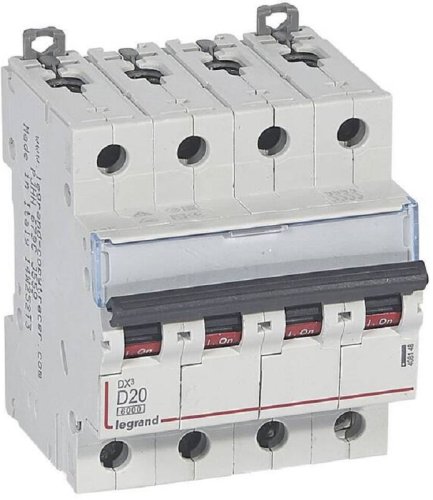 Выключатель автоматический Legrand DX3-E 6000 4п 20А D 10кА фото Выключатель автоматический Legrand DX3-E 6000 4п 20А D 10кА картинка